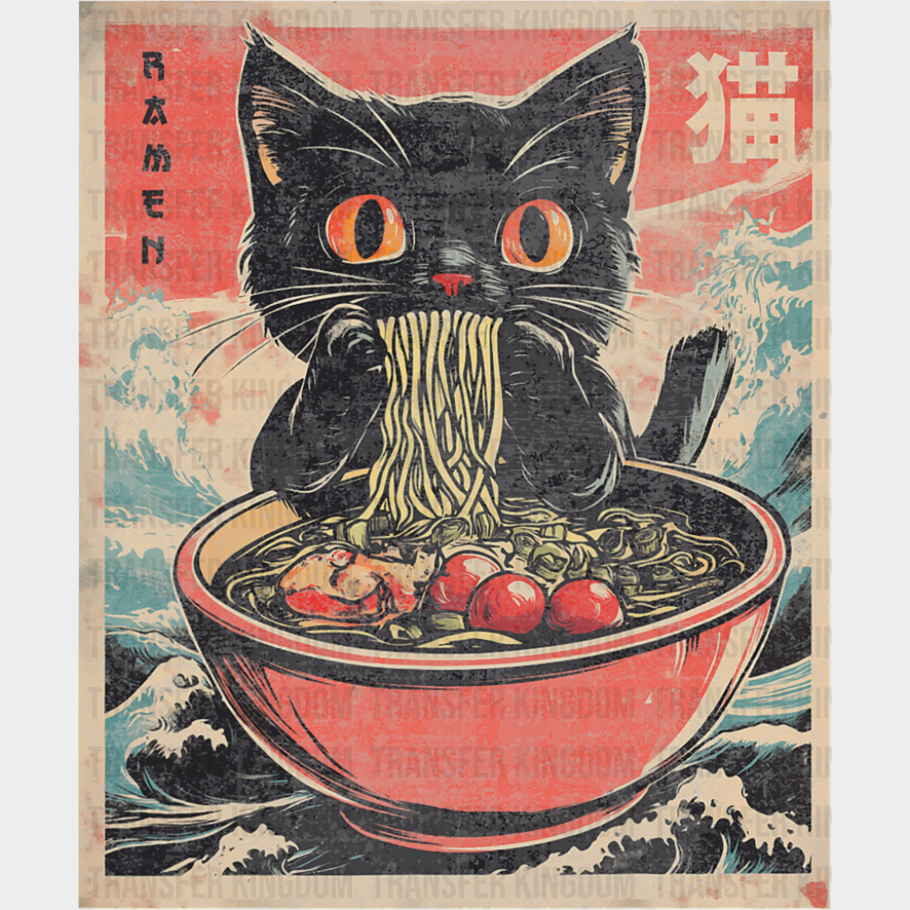 Black Cat Ramen - Cats DTF Transfer