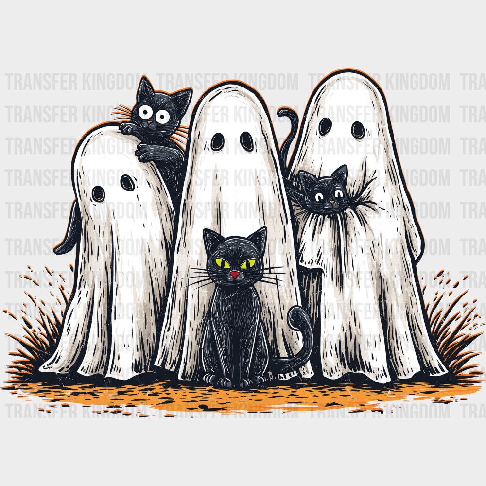 Black Cats & Ghosts - Halloween DTF Transfer