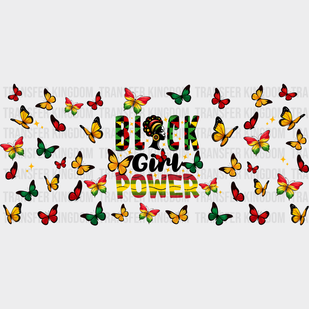 Black Girl Power - History Month Cup Wrap Uv Sticker Permanent Dtf Decal