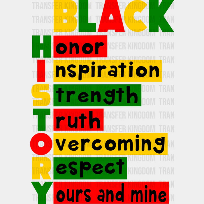 Black History Initials Design - Black History Month DTF heat transfer