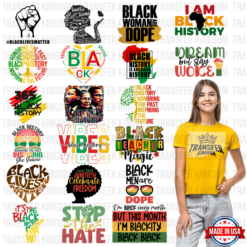 Black History Month-BLM Premade Gang sheet - 20 PCS 10 INCH - Transfer Kingdom