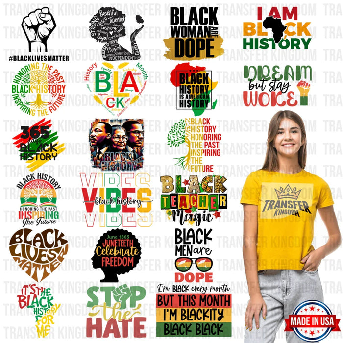Black History Month-BLM Premade Gang sheet - 20 PCS 10 INCH (Version 1)