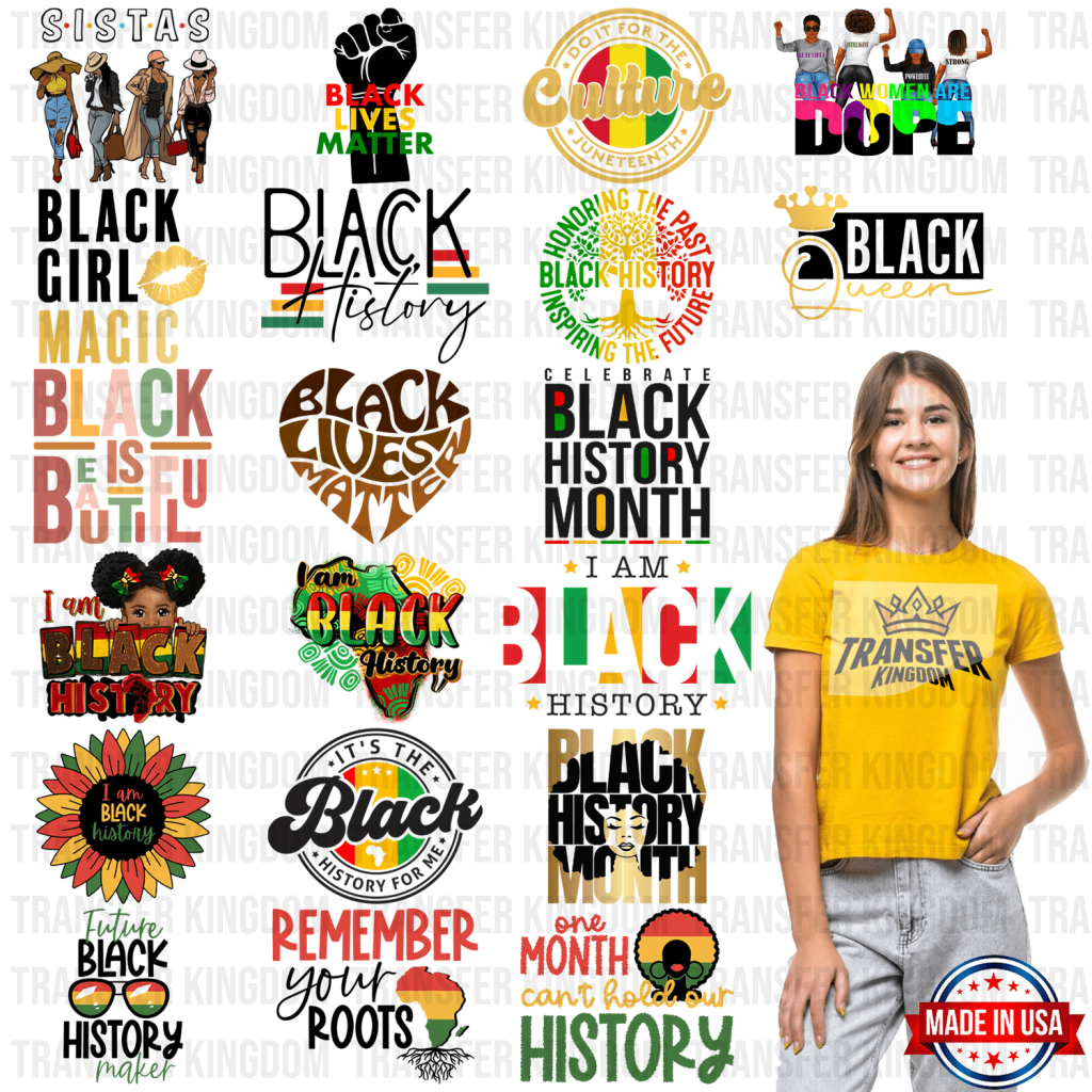 Black History Month-BLM Premade Gang sheet - 20 PCS 10 INCH - Transfer Kingdom