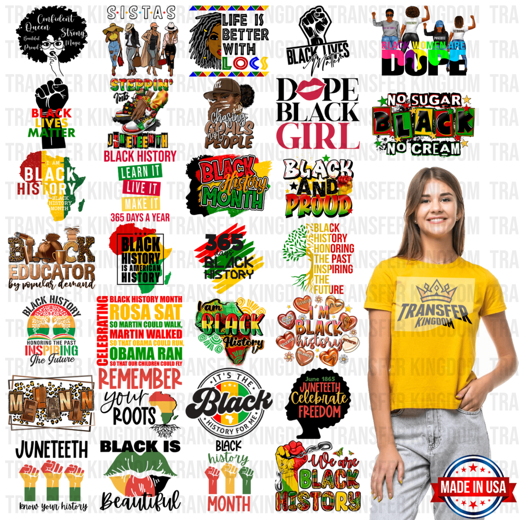 Black History Month-BLM Premade Gang sheet - 30 PCS 10 INCH - Transfer Kingdom