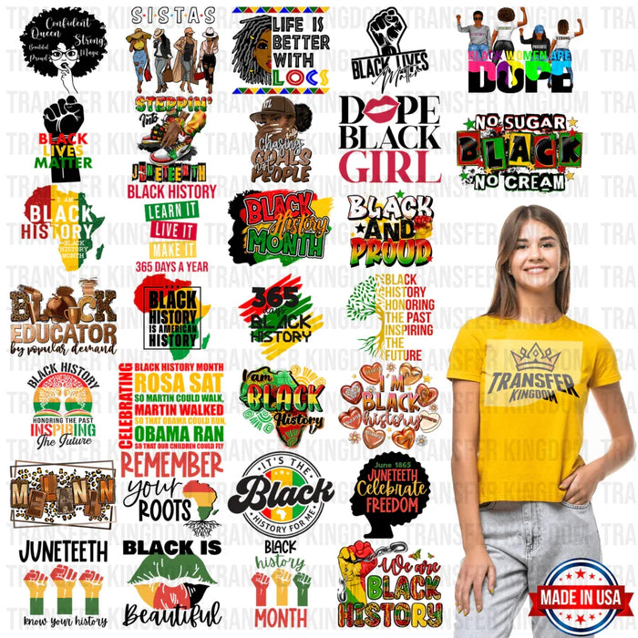 Black History Month-BLM Premade Gang sheet - 30 PCS 10 INCH (Version 2)