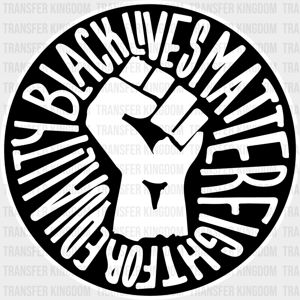 Black Lives Matter Circular Design - Blm Dtf Transfer Unisex S & M (10’’) / Light Color See Imaging