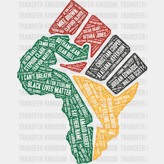 Black Lives Matter Fist Africa Design BLM DTF Transfer