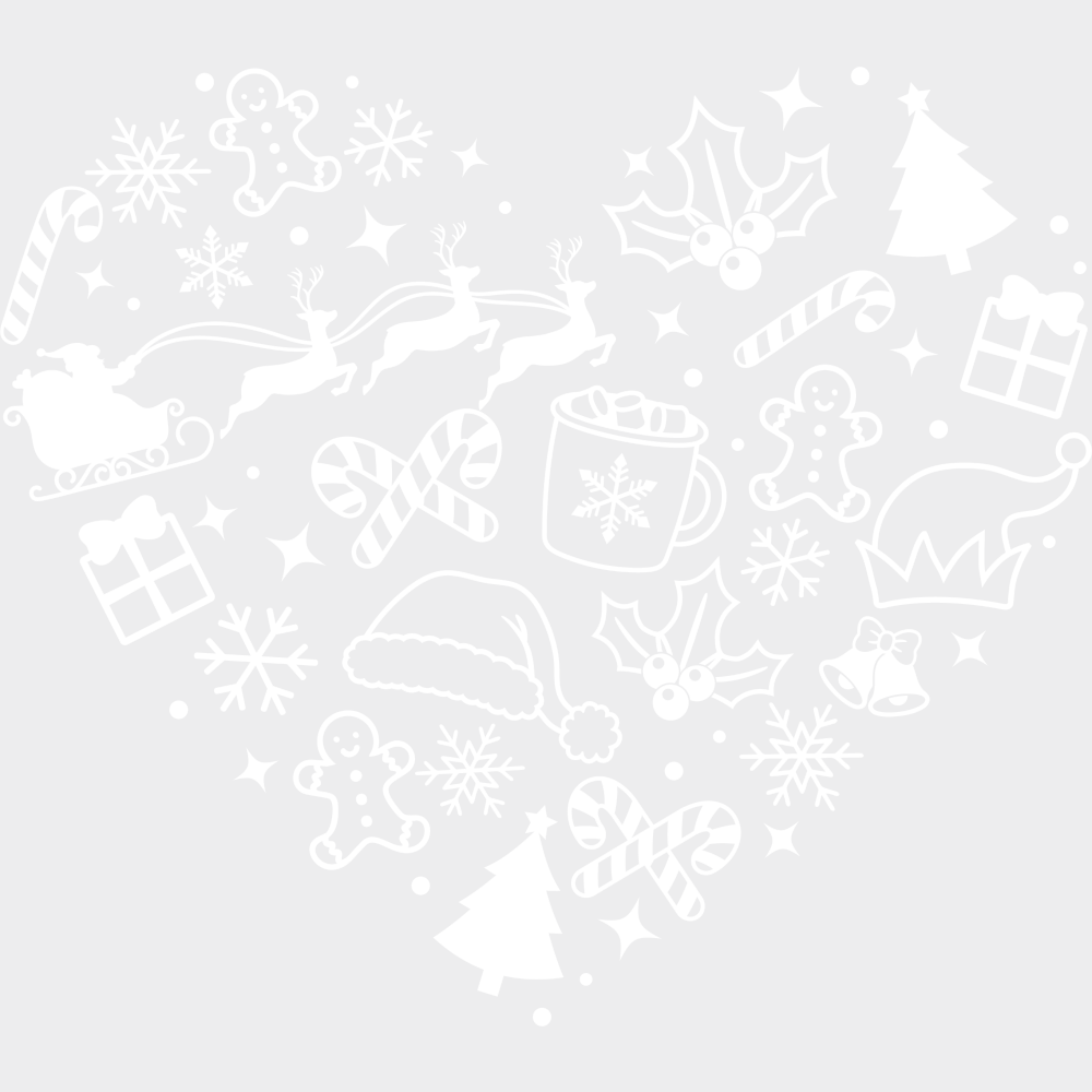 Black Red White Heart - Christmas DTF Transfer Adult Unisex - S & M (10’’) / Light Color Design (See Imaging)