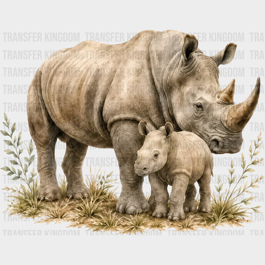 Black Rhinoceros - Animals DTF Transfers