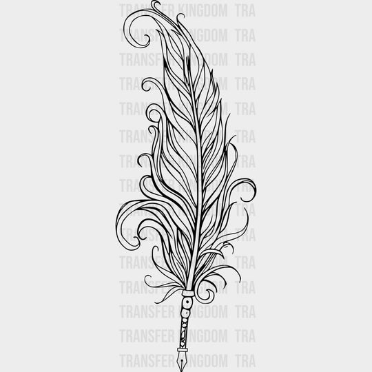 Black & White Quill - Writing DTF Transfers transfer-kingdom Dark Color Design (See Imaging)
