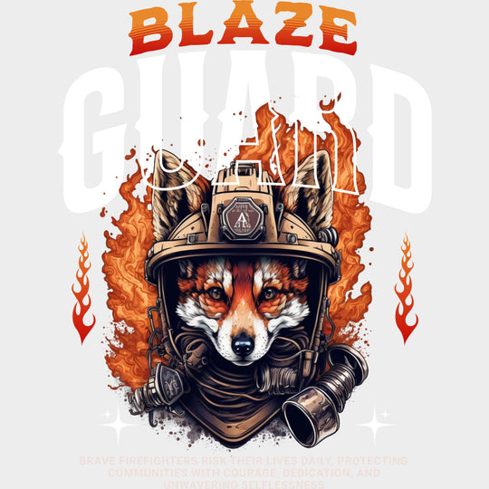 Blaze Guard Fox - Fire Department DTF Transfers transfer-kingdom Light Color Design (See Imaging)