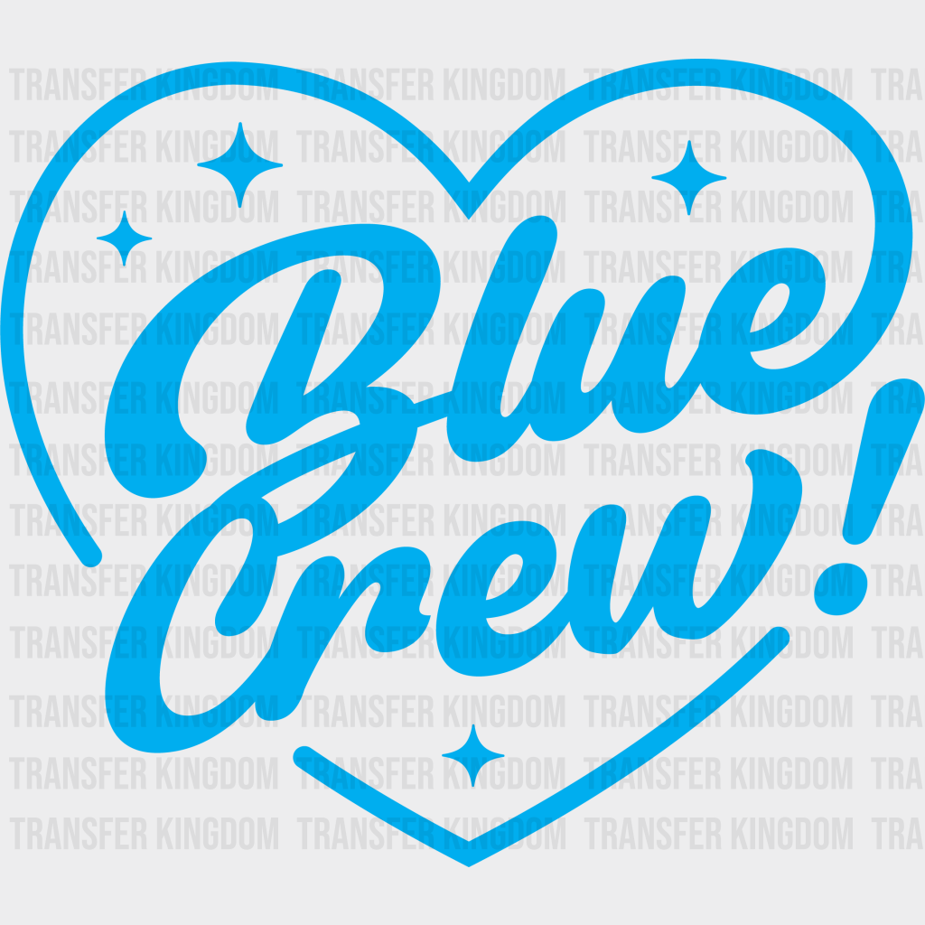 Blue Crew Heart Design - Gender Reveal Dtf Transfer