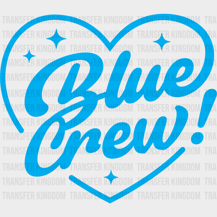 Blue Crew Heart Design - Gender Reveal DTF Transfer