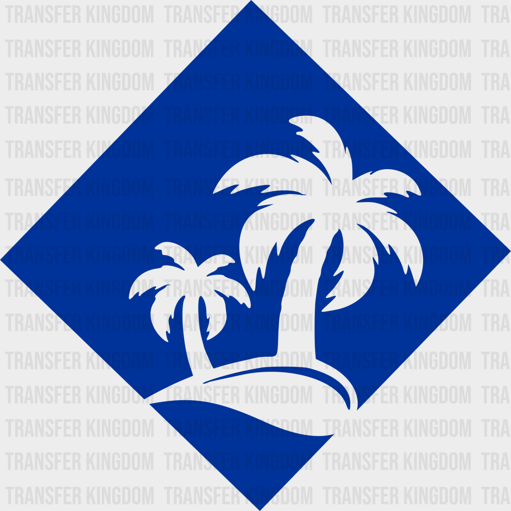 Blue Palm Tree Summer Uv Dtf Transfer Cup Wrap Sticker