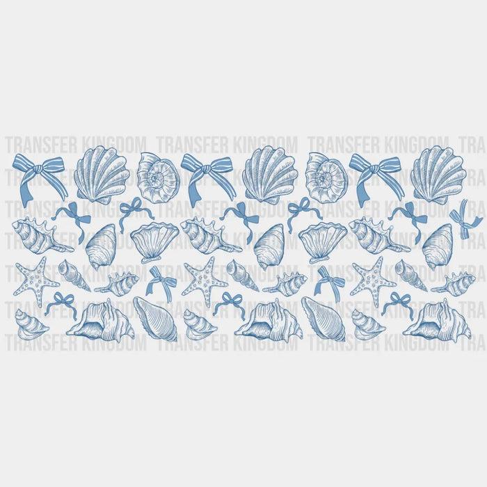Blue Seashells - Summer Cup Wrap UV Sticker Permanent UV DTF Decal