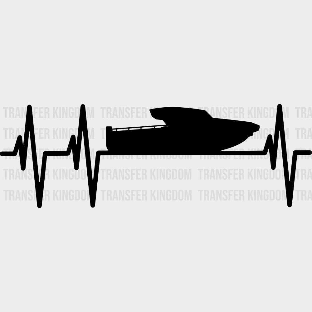 Boat ECG Line - Boating DTF Transfers Adult Unisex - S & M (10’’) / Dark Color Design (See Imaging)