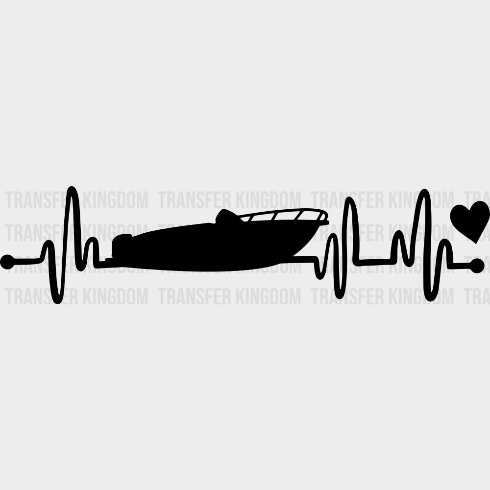 Boat Heart - Boating DTF Transfers Adult Unisex - S & M (10’’) / Dark Color Design (See Imaging)
