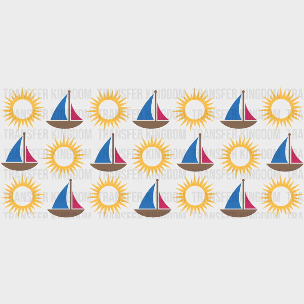 Boat & Sun - General Cup Wrap UV Sticker Permanent UV DTF Decal UVDTF