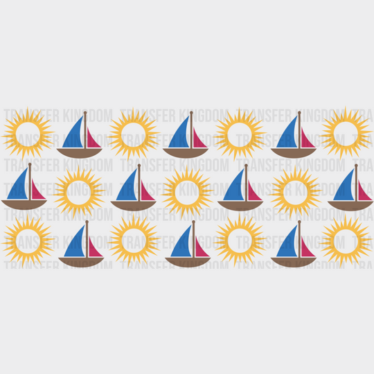 Boat & Sun - General Cup Wrap UV Sticker Permanent UV DTF Decal UVDTF