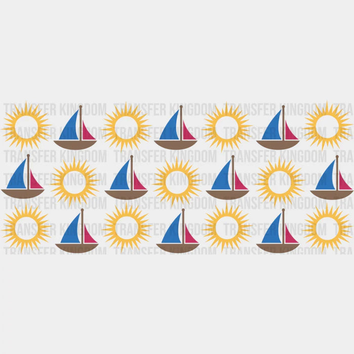 Boat & Sun - General Cup Wrap UV Sticker Permanent UV DTF Decal