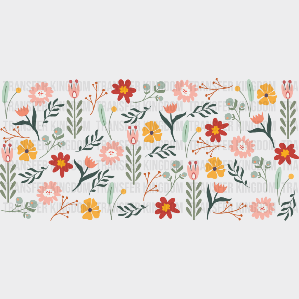 Boho Floral - General Cup Wrap UV Sticker Permanent UV DTF Decal UVDTF