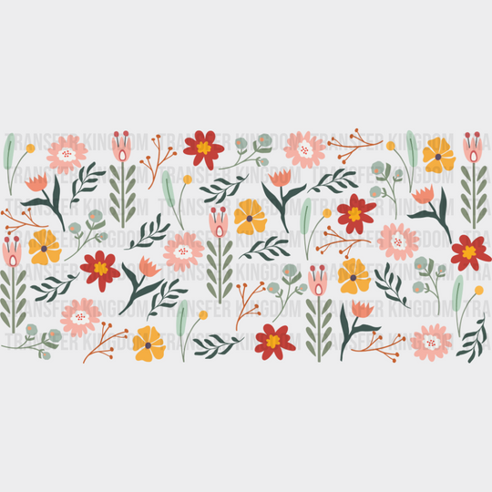 Boho Floral - General Cup Wrap UV Sticker Permanent UV DTF Decal UVDTF