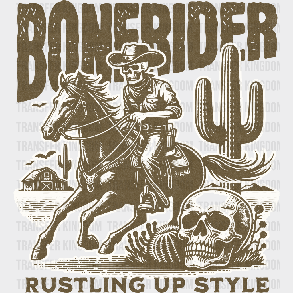 Bonerider Rustling Up Style Design - Rodeo Dtf Transfers