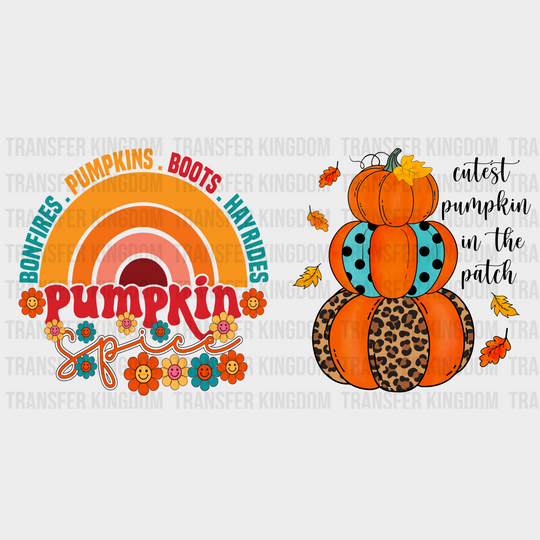 Bonfires Pumpkins Boots - Fall Cup Wrap Uv Sticker Permanent Dtf Decal