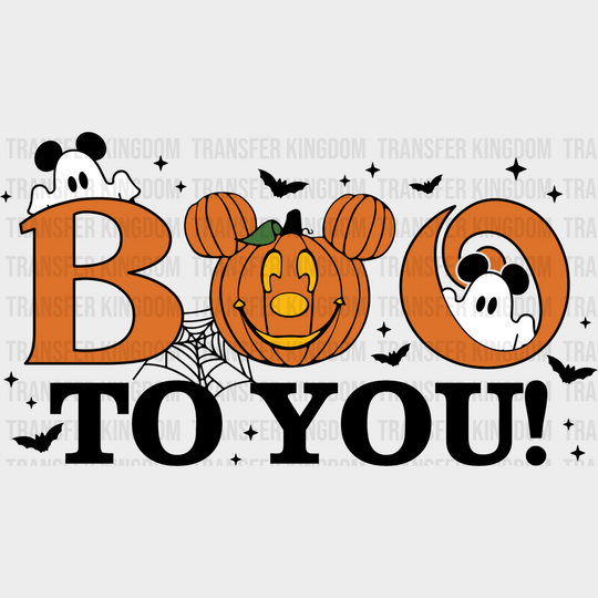 Boo To You Pumpkin - Halloween Dtf Transfer Unisex S & M (10’’) / Dark Color Design See Imaging