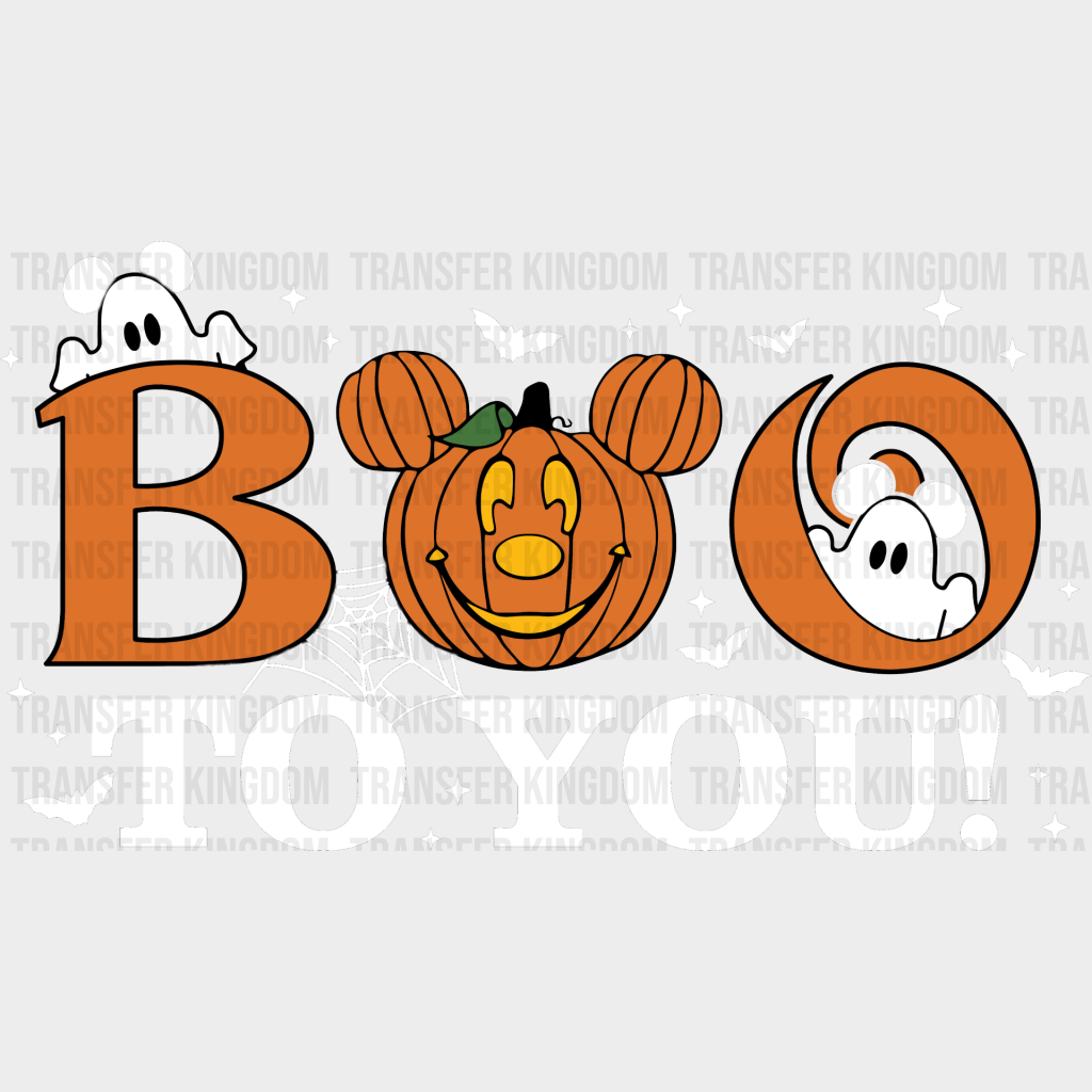 Boo To You Pumpkin - Halloween Dtf Transfer Unisex S & M (10’’) / Light Color Design See Imaging