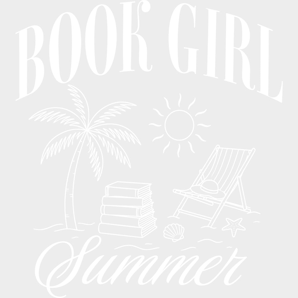Book Girl Summer - Reading DTF Transfers - Adult Unisex - S & M (10’’) / Light Color Design (See Imaging)