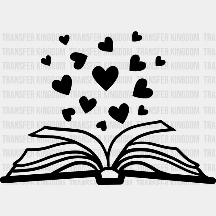 Book Heart Design - Reading DTF Heat Transfer
