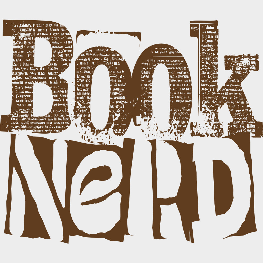 Book Nerd - Reading DTF Transfers Adult Unisex - S & M (10’’) / Brown Color Design (See Imaging)