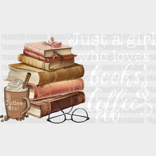 Books And Coffee - Reading Dtf Heat Transfer Unisex S & M (10’’) / Light Color Design See Imaging