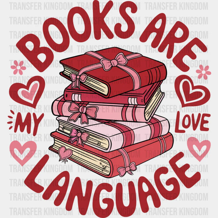 Books Are My Love Language Hearts - Valentine's Day DTF Transfer