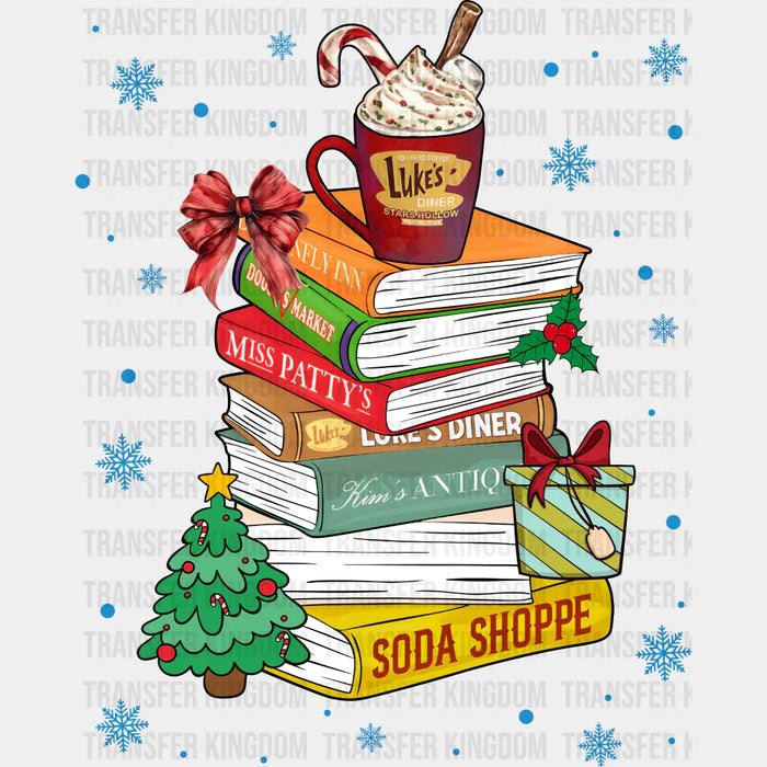 Books & Coffee - Christmas DTF Transfer
