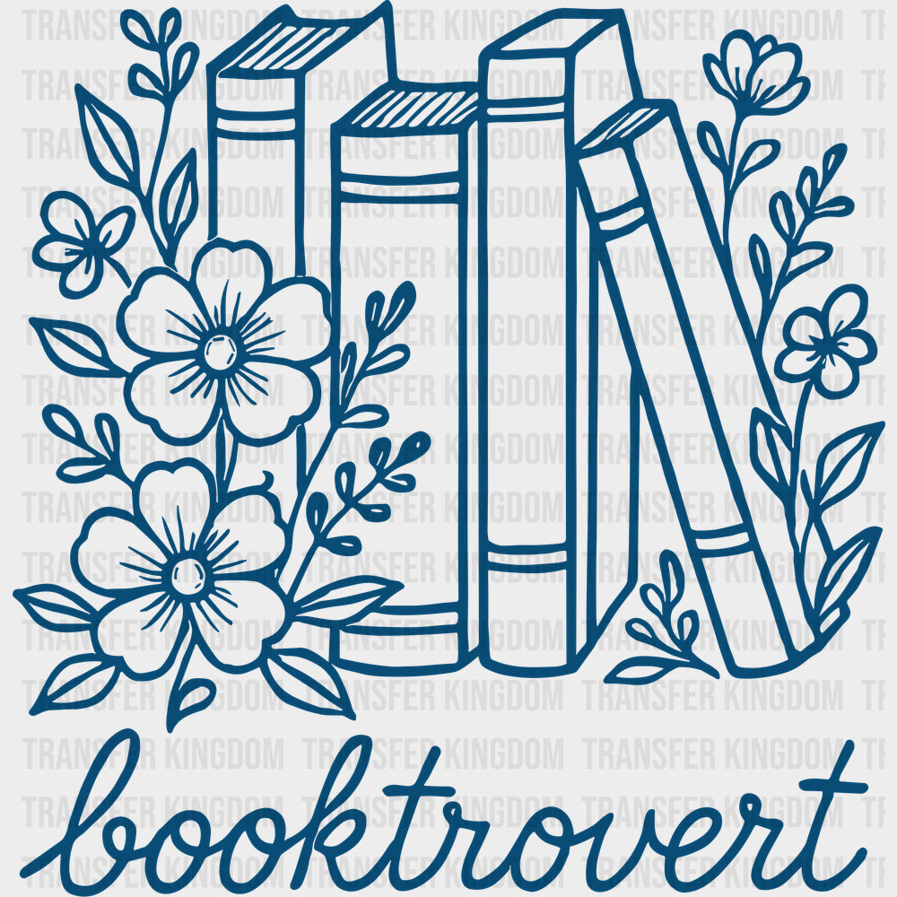 Booktrovert - Reading DTF Transfers - Adult Unisex - S & M (10’’) / Dark Color Design (See Imaging)