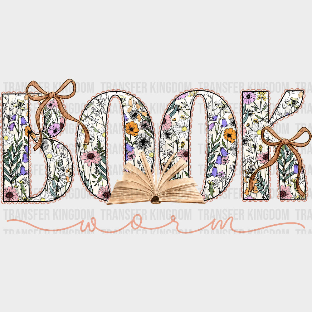 Bookworm Flowers - Reading DTF Transfers