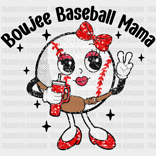 Boujee Baseball Mama - Dtf Heat Transfer Unisex S & M (10’’) / Light Color Design (See Imaging)