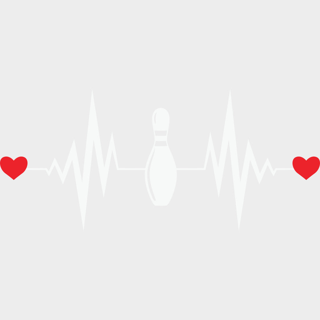 Bowling Pin ECG Line - Bowling DTF Transfers Adult Unisex - S & M (10’’) / Light Color Design (See Imaging)