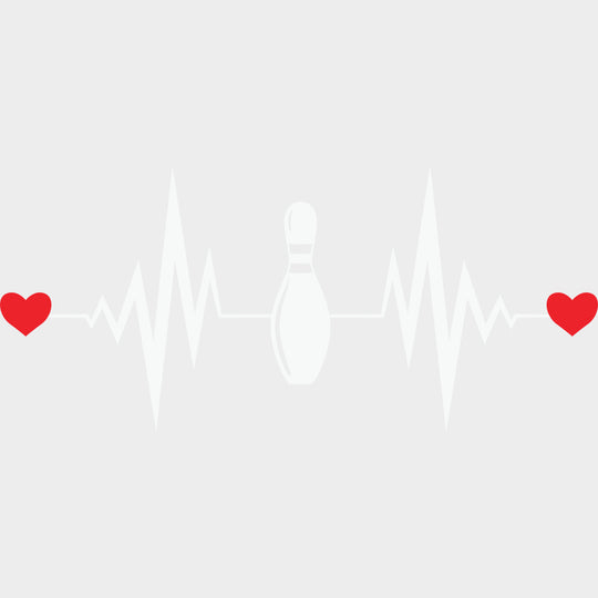Bowling Pin ECG Line - Bowling DTF Transfers Adult Unisex - S & M (10’’) / Light Color Design (See Imaging)
