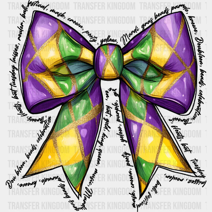 Bowtie - Mardi Gras DTF Transfer