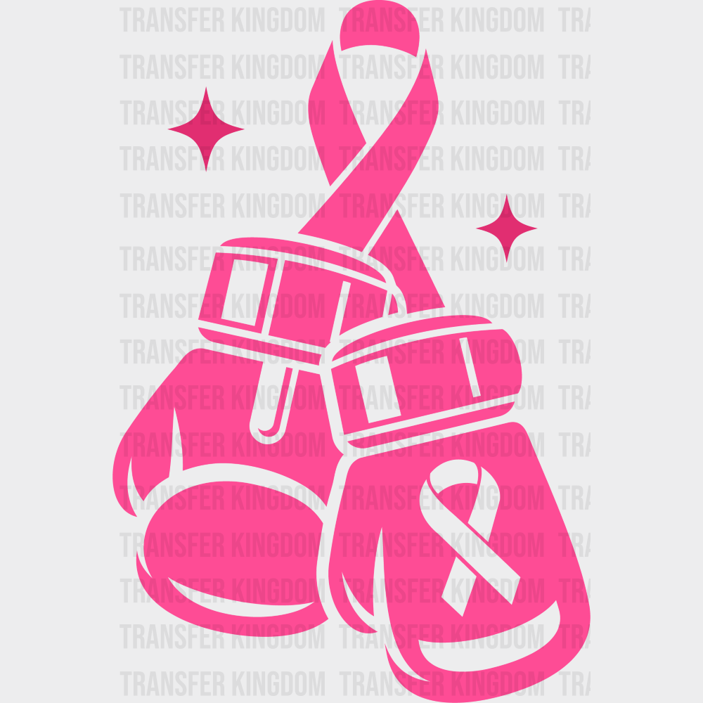 Boxing Gloves Breast Cancer DTF Transfer