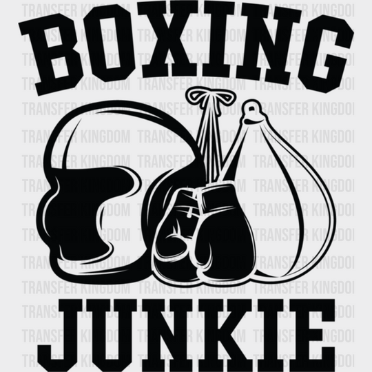 Boxing Junkie - Dtf Heat Transfer Unisex S & M (10’’) / Dark Color Design (See Imaging)