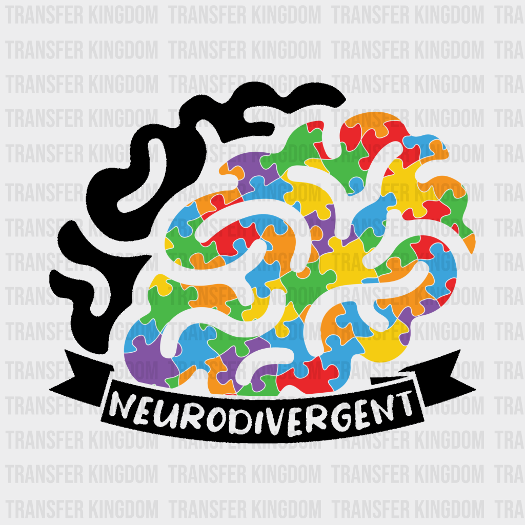 Brain Neurodiversity Autism Awareness Design - DTF heat transfer - Transfer Kingdom