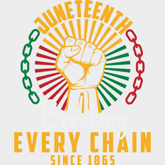 Breaking Every Chain Fist Design - Juneteenth DTF Transfer Adult Unisex - S & M (10’’) / Light Color Design (See