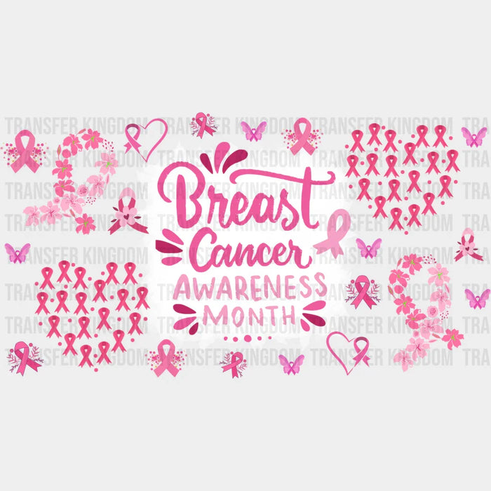 Breast Cancer Awareness Month - Awareness Cup Wrap UV Sticker Permanent UV DTF Decal