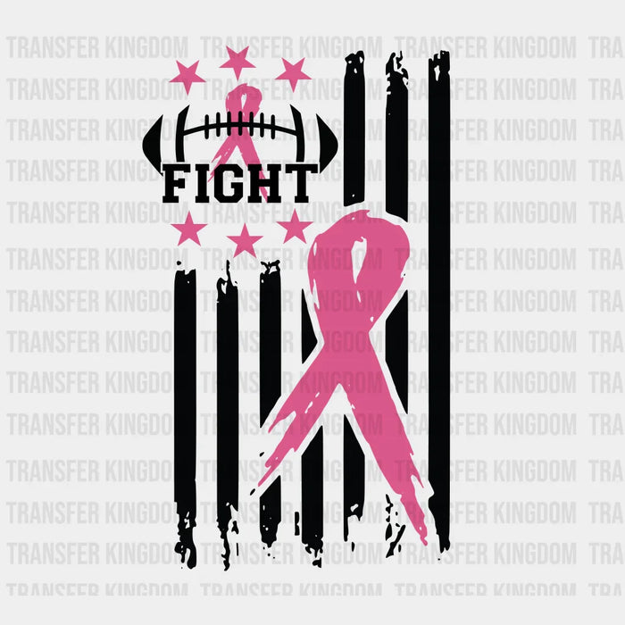 Breast Cancer Fight Football Ribbon Design - Breast Cancer DTF heat transfer