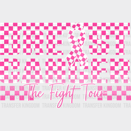 Breast Cancer Fight Tour - Dtf Transfer Unisex S & M (10’’) / Light Color Design See Imaging