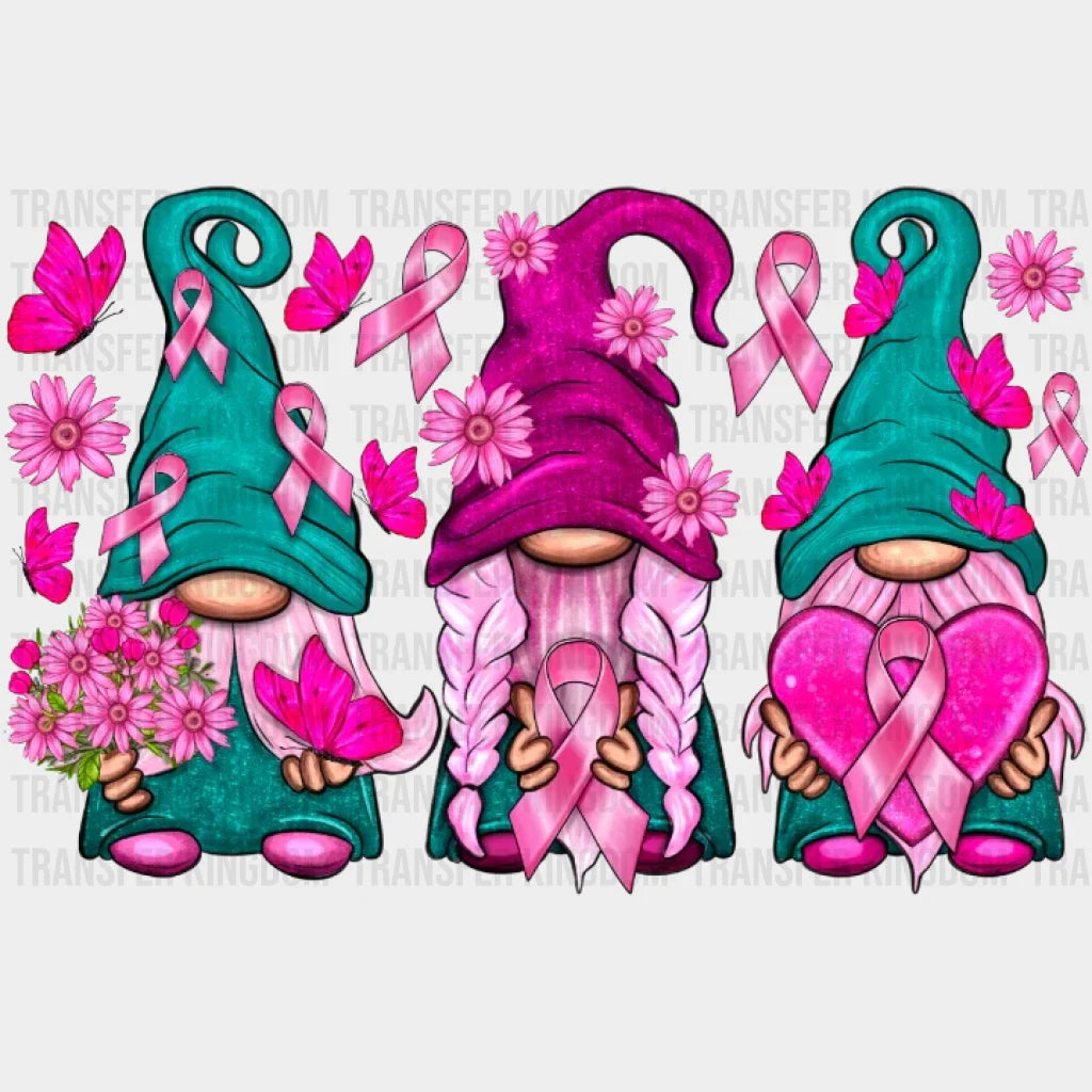 Breast Cancer Gnomies Design - Dtf Heat Transfer